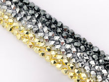 Load image into Gallery viewer, 6mm Hematite Star Cut Beads | 18K Gold/Rhodium Plated Beads | Space Beads for Jewelry Making Around 15-16"