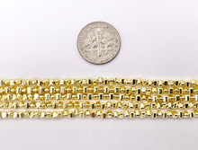 Load image into Gallery viewer, 3mm Hematite Puffy Triangle Spacer Beads | 18K Gold Plated Beads | Space Beads for Jewelry Making Around 16"