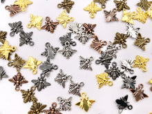 Load image into Gallery viewer, 11x10mm Pewter Cute Tiny One Sided Bumble Bee Charm | Available in Bronze, Gold, Silver, Copper, Gunmetal