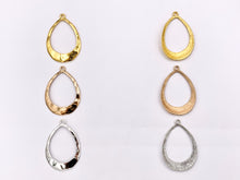 Cargar imagen en el visor de la galería, 34x50mm Pewter Large Center Cut Out Teardrop Pendants in Gold, Silver, Bronze, Copper and Gunmetal Color