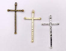 Cargar imagen en el visor de la galería, 35x65mm Pewter Large Cross Pendants in Matte Gold, Silver, Bronze Color