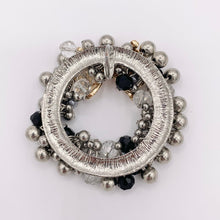 Load image into Gallery viewer, Dangle Beaded Christmas Wreath Holiday Decoration Silver Pendant With Crystals 1PC