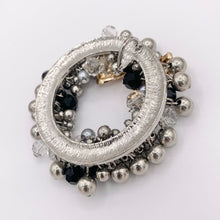 Load image into Gallery viewer, Dangle Beaded Christmas Wreath Holiday Decoration Silver Pendant With Crystals 1PC