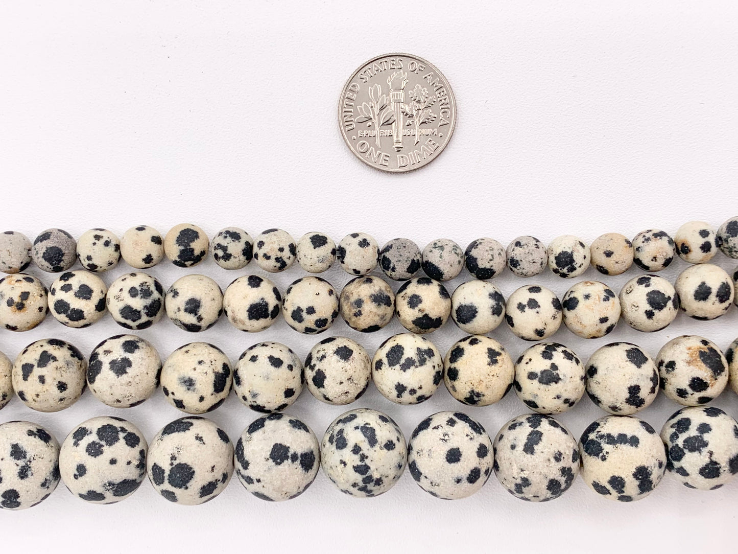 Matte Dalmatian Jasper Round Natural Stone Beads 6mm 8mm 10mm 12mm 14"-15"