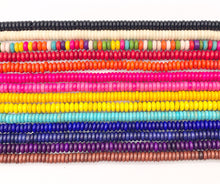 Cargar imagen en el visor de la galería, 2x6mm Howlite Rondelle Beads White, Red, Turquoise, Multicolor, Green, Red, Dark Blue, Purple And More Around 15" Price 1 Strand