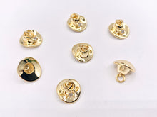 Load image into Gallery viewer, Cute Tiny Western Cowboy Hat with CZ Pave Star Texas Ranch Charms in 18K Gold Plated Copper 10 PCS
