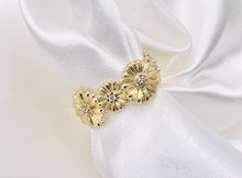 Load image into Gallery viewer, Delicate Daisy Cubic Zirconia Rhinestone Flower Ring Adjustable Rings in 18K Gold Plated Copper 4 PCS