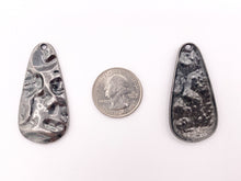 Load image into Gallery viewer, 23x47mm Pewter Hammered Teardrop One Sided Large Pendants Bulk Order in Matte Gold, Gold, Silver, Brass and Gunmetal