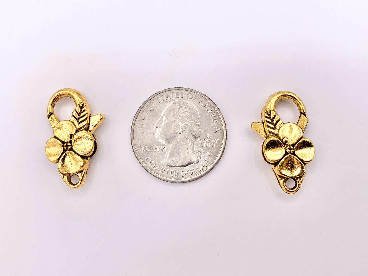 14x25mm Pewter Antique Large Flora Lobster Claw Clasps in Gold, Copper, Brass 18 PCS