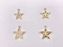 Cargar imagen en el visor de la galería, Cute CZ Pave Star Pendant in Real Gold 18K Plated Copper