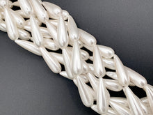 Load image into Gallery viewer, 10x30mm White Shell Pearl Large Teardrop Beads Around 16" (1 Strand)