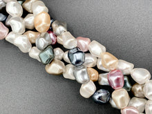 Cargar imagen en el visor de la galería, 11x13mm White and Colorful Shell Pearl Nugget Beads Around 15" (1 Strand)