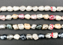 Cargar imagen en el visor de la galería, 11x13mm White and Colorful Shell Pearl Nugget Beads Around 15" (1 Strand)