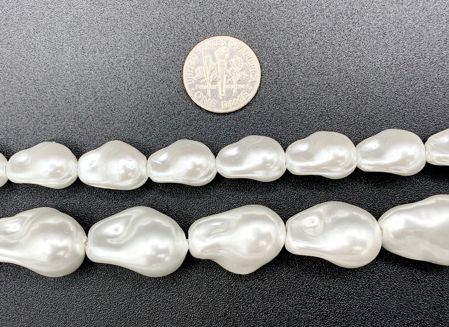 White Shell Pearl Baroque Beads Around 15-16" Available in 2 Sizes (1 Strand)