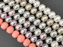 Cargar imagen en el visor de la galería, 12x16mm Shell Pearl Egg Shape Beads Pearl Powder Coated Shell Oval Beads Around 15-16" (1 Strand)