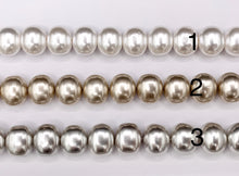 Cargar imagen en el visor de la galería, 12x16mm Shell Pearl Egg Shape Beads Pearl Powder Coated Shell Oval Beads Around 15-16" (1 Strand)