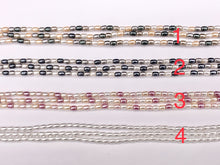 Load image into Gallery viewer, 3x4mm White and Colorful Shell Pearl Tiny Rice Shape Beads Around 16" (1 Strand)