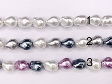Cargar imagen en el visor de la galería, 12x16mm White and Colorful Shell Pearl Nugget Beads Around 15" (1 Strand)