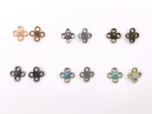Load image into Gallery viewer, 9mm Pewter Daisy Flower Charms Cute Tiny Flower Pendant in Gold, Silver, Bronze, Gunmetal and Patina Color