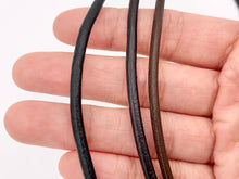 Cargar imagen en el visor de la galería, Collar de cuero de vaca griego genuino con cierres de plata de ley 925 | Collares de cuero resistentes y duraderos de 16" 18" 20"