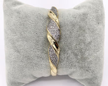 Load image into Gallery viewer, 2 Tone Minimalist Twisted Adjustable Bangle in Gold/Silver Plated over Brass 1 PC