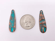 Load image into Gallery viewer, 10x36mm Pewter Hammered Thin Teardrop Pendants Bulk Order in Matte Gold, Gold, Silver, Brass and Patina