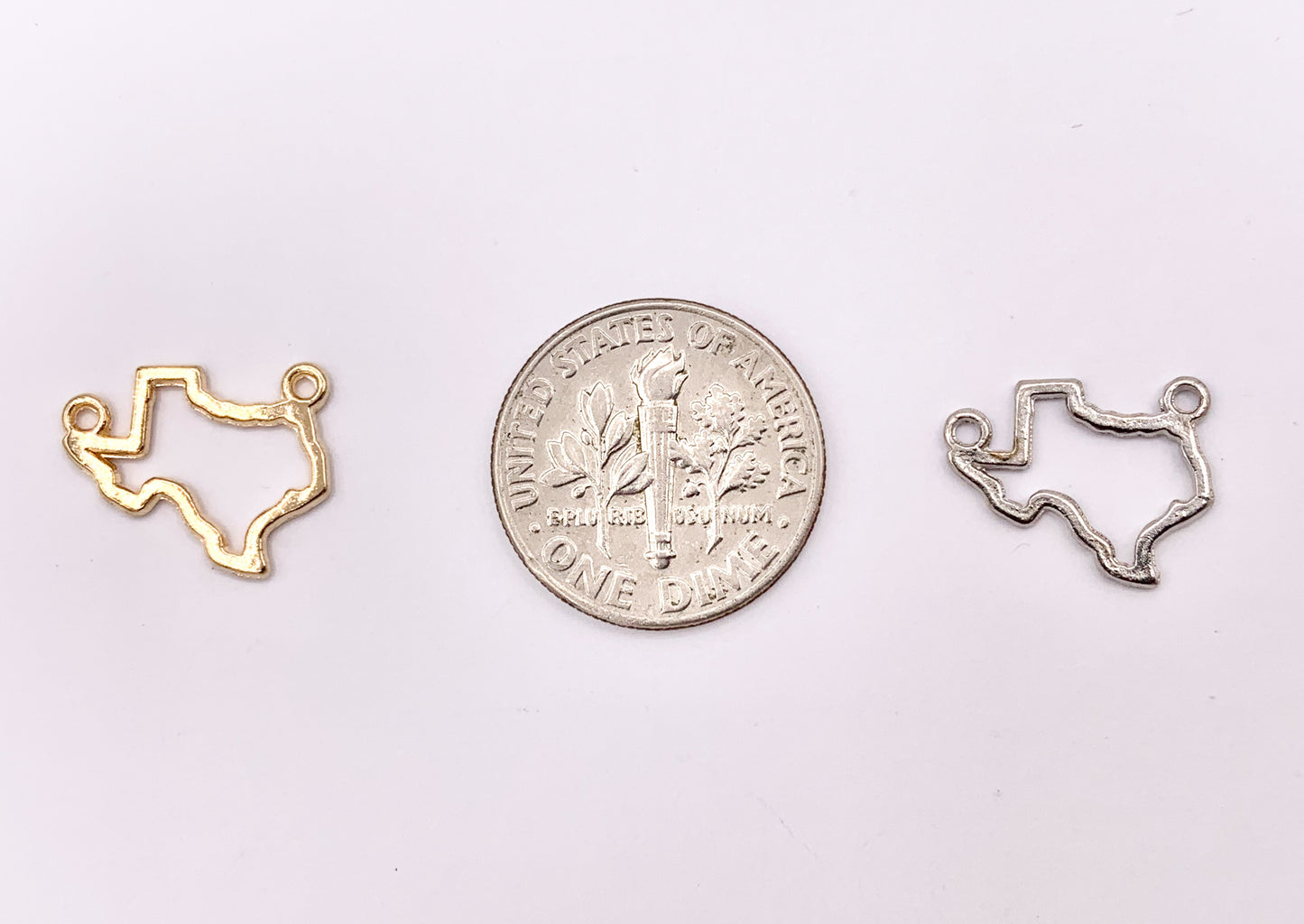12x14mm Pewter Cute Tiny Hollow Texas State Charm in Gold, Silver, Brass, Copper and Gunmetal 80 PCS
