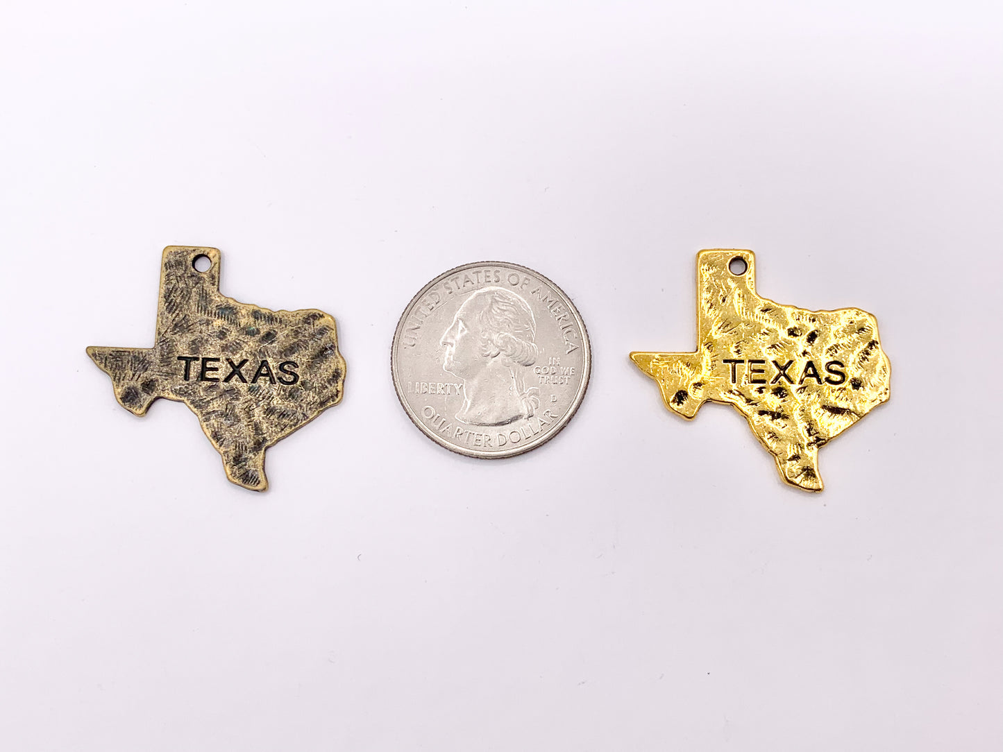 29x31mm Pewter Texas State Charms in Gold, Matte Gold, Matte Silver, Brass, Copper, Gunmetal and Patina