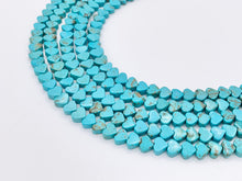 Cargar imagen en el visor de la galería, 5x6mm grado AAA magnesita natural en forma de mano imitación turquesa corazón cuentas cortadas a mano alrededor de 16"