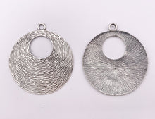 Load image into Gallery viewer, 2" Pewter Center Cut Out Curved Large Circle Pendants in Matte Gold, Silver, Brass 4PCS
