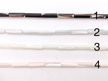 Load image into Gallery viewer, 4x14mm Natural Trocas/Trochidae Shell Tube Beads Mosaic Cylinder Beads Around 15" Available in 8 Colors