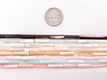 Load image into Gallery viewer, 4x14mm Natural Trocas/Trochidae Shell Tube Beads Mosaic Cylinder Beads Around 15" Available in 8 Colors