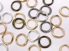 Load image into Gallery viewer, 19mm Pewter Irregular Circle Pendants Free Formed Hoop Ring Bulk Order in Gold, Matte Gold, Silver, Brass, Gunmetal