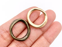 Load image into Gallery viewer, 19mm Pewter Irregular Circle Pendants Free Formed Hoop Ring Bulk Order in Gold, Matte Gold, Silver, Brass, Gunmetal