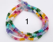 Load image into Gallery viewer, 5x8mm Beautiful Mixed Color Quartz Smooth Rondelle Beads | Multicolor Dyed Jade, Jasper And Quartz Beads Natural Stone Beads Around 15"