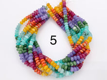 Load image into Gallery viewer, 5x8mm Beautiful Mixed Color Quartz Smooth Rondelle Beads | Multicolor Dyed Jade, Jasper And Quartz Beads Natural Stone Beads Around 15"