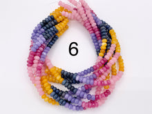 Load image into Gallery viewer, 5x8mm Beautiful Mixed Color Quartz Smooth Rondelle Beads | Multicolor Dyed Jade, Jasper And Quartz Beads Natural Stone Beads Around 15"