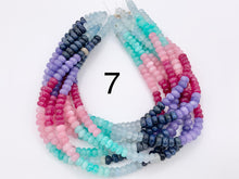Load image into Gallery viewer, 5x8mm Beautiful Mixed Color Quartz Smooth Rondelle Beads | Multicolor Dyed Jade, Jasper And Quartz Beads Natural Stone Beads Around 15"