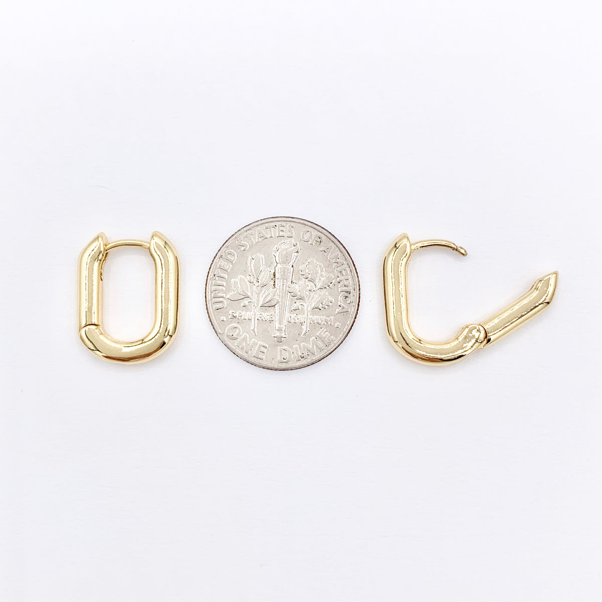 Dainty Oval Earring Hoop Huggies in Real Gold/Silver 18K Over Copper 5 PAIRS