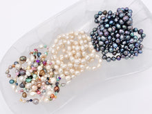 Cargar imagen en el visor de la galería, Collar anudado de perlas de agua dulce hecho a mano de 46" y 64" Perla blanca, Perla de patata, Perla multicolor, Collar con cuentas de perla púrpura metálica