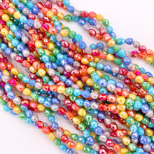 Cargar imagen en el visor de la galería, 4mm High Quality Rainbow Multicolor Teardrop/Pear Shape Faceted Shiny Crystal Beads 1 Strand 10"
