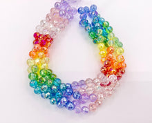 Cargar imagen en el visor de la galería, 7-8mm High Quality Rainbow Multicolor Crystal Round Faceted Shiny Crystal Beads 1 Strand 10"