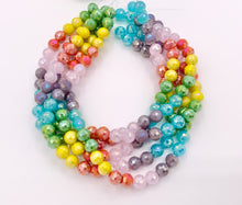 Cargar imagen en el visor de la galería, 7-8mm High Quality Rainbow Multicolor Crystal Round Faceted Shiny Crystal Beads 1 Strand 10"