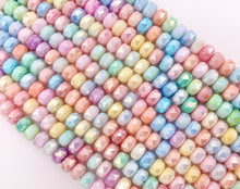 Cargar imagen en el visor de la galería, 6mm High Quality Opaque Pastel Multicolor Crystal Wheel Shape Faceted Shiny Crystal Beads 1 Strand 8"