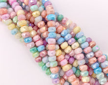 Cargar imagen en el visor de la galería, 6mm High Quality Opaque Pastel Multicolor Crystal Wheel Shape Faceted Shiny Crystal Beads 1 Strand 8"