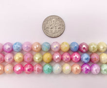 Cargar imagen en el visor de la galería, 8mm High Quality Opaque Pastel Multicolor Crystal Round Faceted Shiny Crystal Beads 1 Strand 9-10"