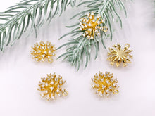 Cargar imagen en el visor de la galería, Cute Pom Pom Charms CZ Pave 3D Fireworks Charms in Real Gold 18K Plated Copper 8 PCS