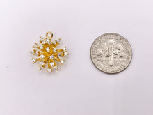 Cargar imagen en el visor de la galería, Cute Pom Pom Charms CZ Pave 3D Fireworks Charms in Real Gold 18K Plated Copper 8 PCS
