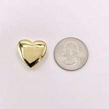 Cargar imagen en el visor de la galería, 20mm ONE SIDED Plain Puffy Heart Slider Charms in 18K Gold plated Copper 10 PCS