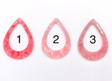 Cargar imagen en el visor de la galería, Pendientes de lágrima hueca de acetato de 33x45mm, accesorios para pendientes de acetato para la fabricación de joyas, 6 colores disponibles, 8 Uds.